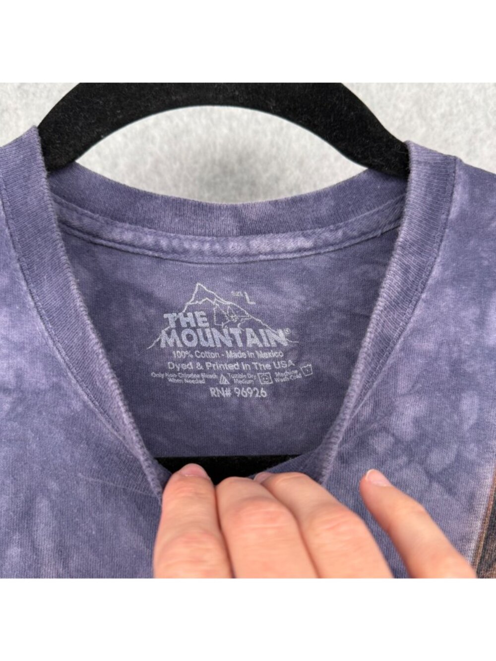 The Mountain Mens Eagle Print T Shirt Size L Purple Tie Dye USA Jerry Lofaro - Picture 4 of 10